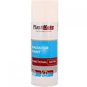 PlastiKote Radiator Spray Paint 400ml Satin White