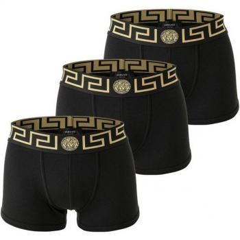 Versace Herren Cotton Slip 3‑Pack – Boxershorts AU10326 (schwarz)