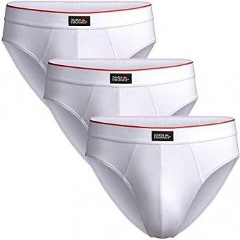 Slip Uomo in Cotone Bianco/Striscia Rossa DANISH ENDURANCE