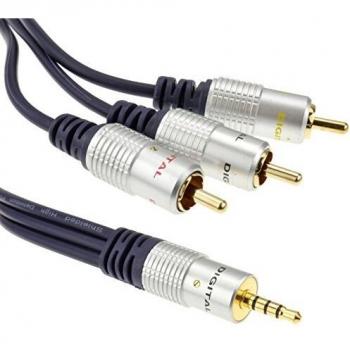Pure HQ OFC 3.5mm Jack to 3 Phonos AV Lead 1.5m