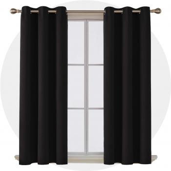 Couverture opaque 2 pièces, Deconovo Salon Noir