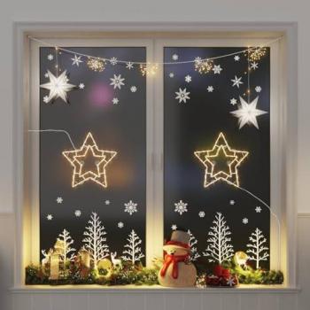 Star Glow Décor – Pack de 2 lumières 50 LED blanc chaud