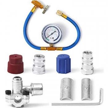 TopR134A Charging Hose with R12/R22 Port Adapter and Tap Valve