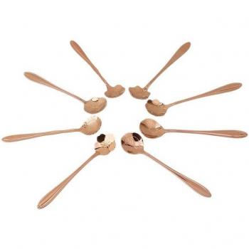 Cucharas de mezcla doradas con mango largo