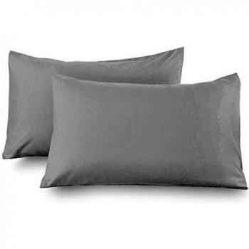 RUIKASI Wrinkle and Stain Resistant Pillowcases, 50x75 cm, Grey