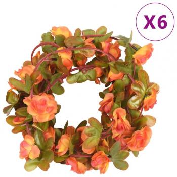 VidaXL Vivid Orange Flower Garlands