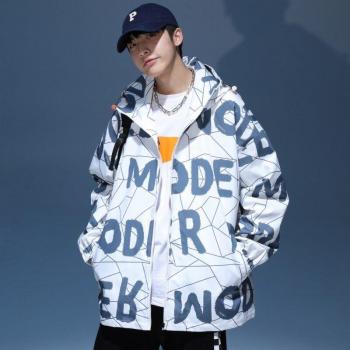 Chaqueta Estampado Coreano Hombre Gran Corte