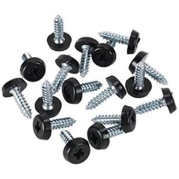 SEALEY PTNP3 | Number Plate Screw Plastic Enclosed Head 4.8 x 18mm Black x 50