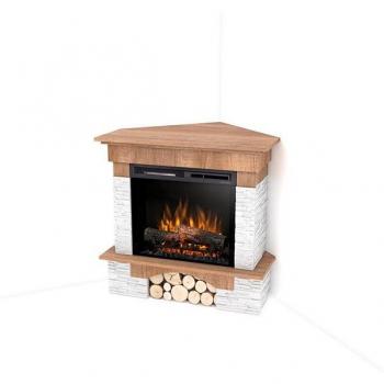 Porto 23' Chimenea Esquinera con Calor Solar LED – Suelo Radiante, Color Roble Claro