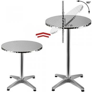 Table de Bar Haute 2en1 en alu Hauteur réglable Pliable 70cm/115cm