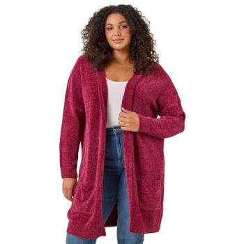 Pull Chénille rouge, courbe texturée – Roman