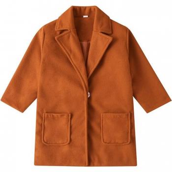 Costume d’hiver enfant, col tailleur, laine douce – Pudcoco Manteau Petit