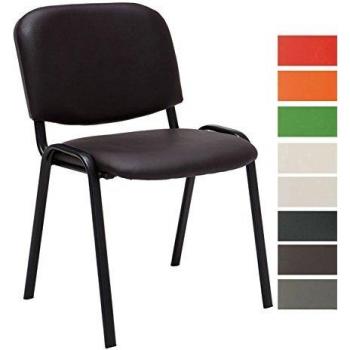 Silla con patas de metal y asiento en simil cuero marrón