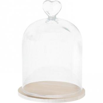 Vaso Campana de Cristal y Madera