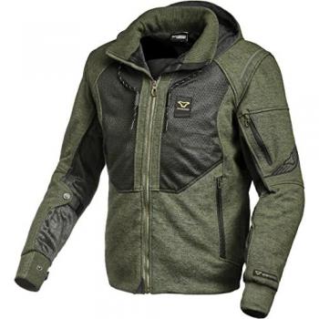 Macna Breeze Sweat à capuche zippé moto Vert-Noir Taille L