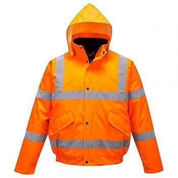 Portwest S463ORRL Hi-Vis Bomber Jacket, Large, Orange
