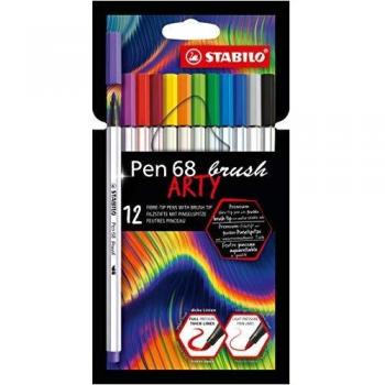 Pochette de 12 feutres pinceau Pen 68 brush Stabilo Artie