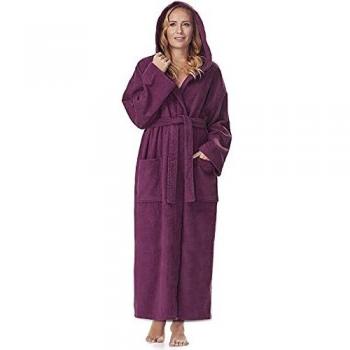 Peignoir éponge 100% coton prune S/M
