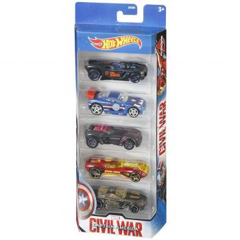 Superhero Hot Wheels Collection – Cap, Iron Man, Hawkeye, Black Widow, Panther
