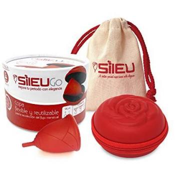 Go Pack Sileu Copa Menstrual Rosa Talla L con Estuche