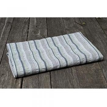 Toalla de baño Lino Fashion gris y rayas verdes y azules 120cm x 150cm