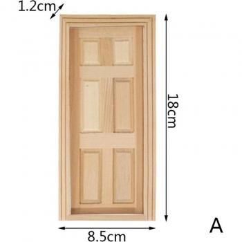 Miniature Wooden Dollhouse – External One‑Door House with Wooden Window Frame, DIY Toy Set