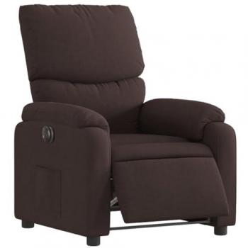 Fauteuil de relaxation électrique en tissu marron foncé