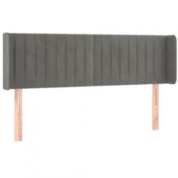 Cabecero LED gris claro 147x16x78/88 cm terciopelo
