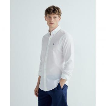Ralph Lauren White Striped Seersucker Shirt, Size: 2XL