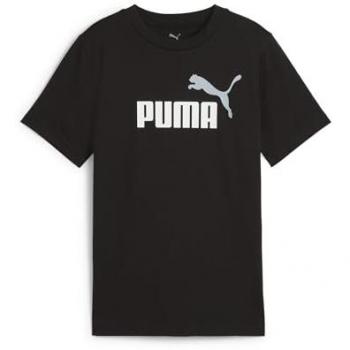Puma Jungen T-Shirt ESS 2 COLOR No.1 Logo Tee B (100 % Baumwolle, Größe 176) – Schwarz