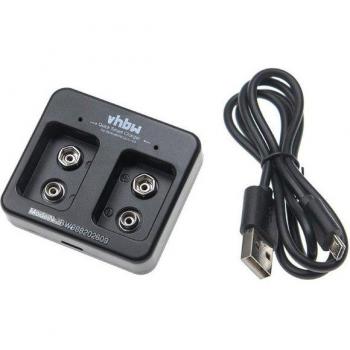 VHBW Chargeur double slot pour piles domestiques – Ni‑Cd, NiMH, Li‑Ion – protection thermique – micro‑USB