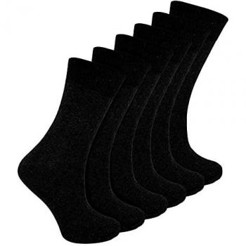 6 Pairs Kids Plain Soft Cotton School Socks