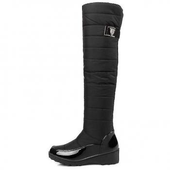 Invierno Chic Botas Damas Negro con Plataforma y Piel Cálida