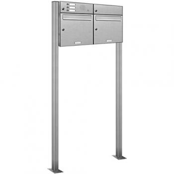 AL Wetterfester 2 Fach Standbriefkasten mit Klingel