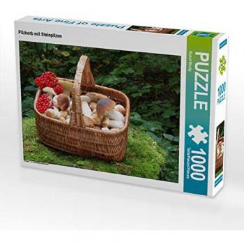 CALVENDO 1000 Teile Foto-Puzzle Pilzkorb mit Steinpilzen