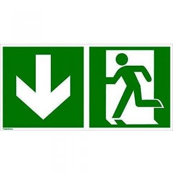 Rettungszeichen 200 x 400 mm Alu, Notausgang