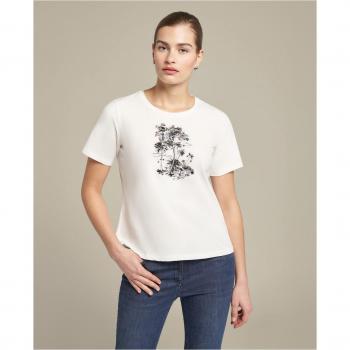 Camiseta de mujer de manga corta con bordado frontal Elena Miró