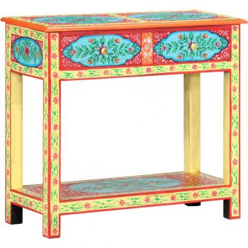 Solid Mango Wood Console Table 80x35x75 cm Hand Painted