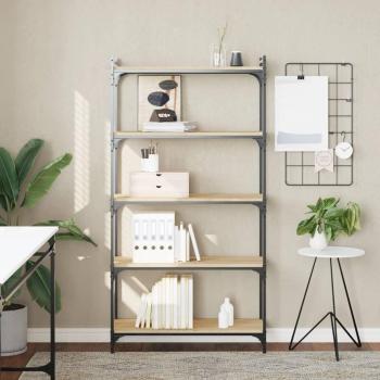 5-Tier Bookshelf Sonoma Oak 80x30x154 cm Engineered Wood vidaXL