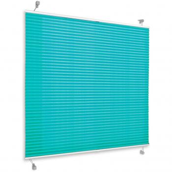 Klemmrollo Magic | moderner Sichtschutz | Plissee mit Crushed Optik | ohne Bohren | 55 cm x 150 cm in Türkis