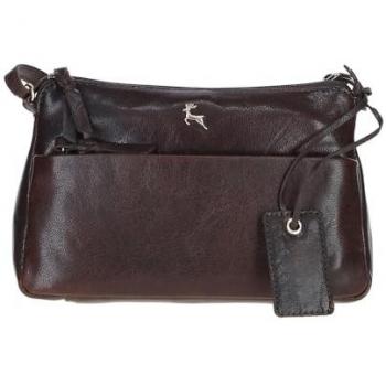 Rose Leather Crossbody Handbag – Adjustable Strap (Brown) – Ashwood