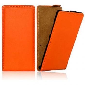 Custodia verticale in pelle sottile per Nokia Lumia 730 e 735, arancione