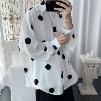 Men's Business Casual Polka Dot Shirt