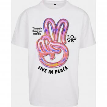 T-shirt Unisex Mister Tee Live in Peace Bianco