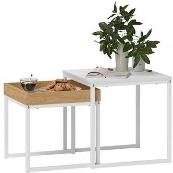 Compact White Nesting Coffee Tables