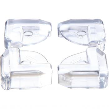 Cônes de protection pour coins de table en verre clair – Kit 4 – 36x36x17 mm