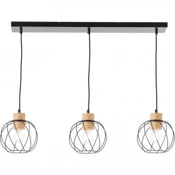 Lámpara Inspire Mallow de Techo 3 Luces E27 en Metal y Bambú