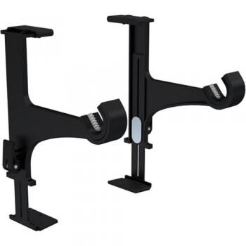 Ensemble de deux supports noirs sans perçage pour tringles à rideaux Ø20‑28 mm – fixation sur coffre de volet roulant 14‑24 cm