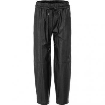 Marc Cain Damen-Straßenhose mit fünf Taschen, Größe 40 – Schwarzer Stoff
