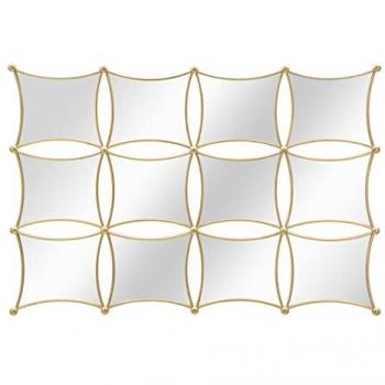 Specchio Jalo da muro cm 133x3x90, in metallo dorato